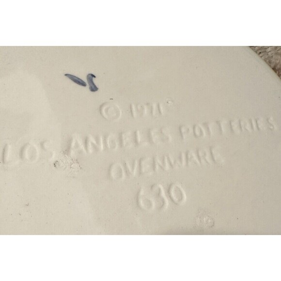 Los Angeles Potteries Ceramic Floral Pie Plate Baking Dish 1971 Vintage 9.5 Inch - Picture 5 of 5